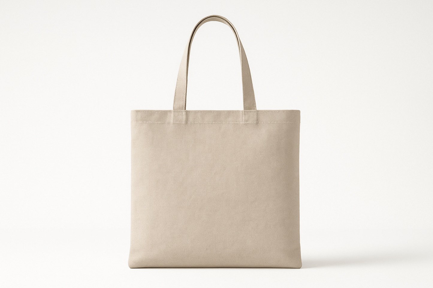 Beige Canvas Tote Bag