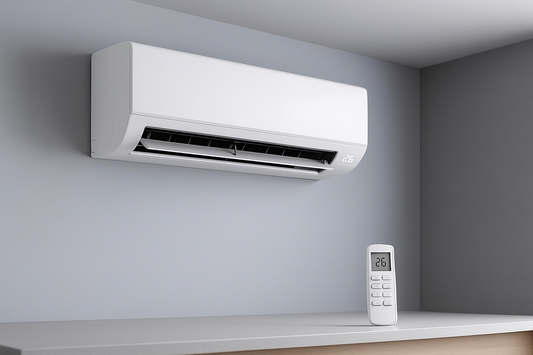 White Wall-Mounted Air Conditioning Unit with Remote Control