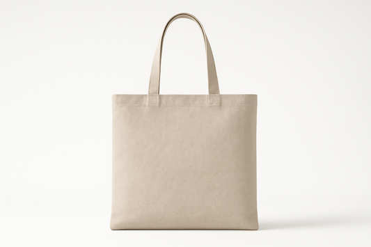 Beige Canvas Tote Bag
